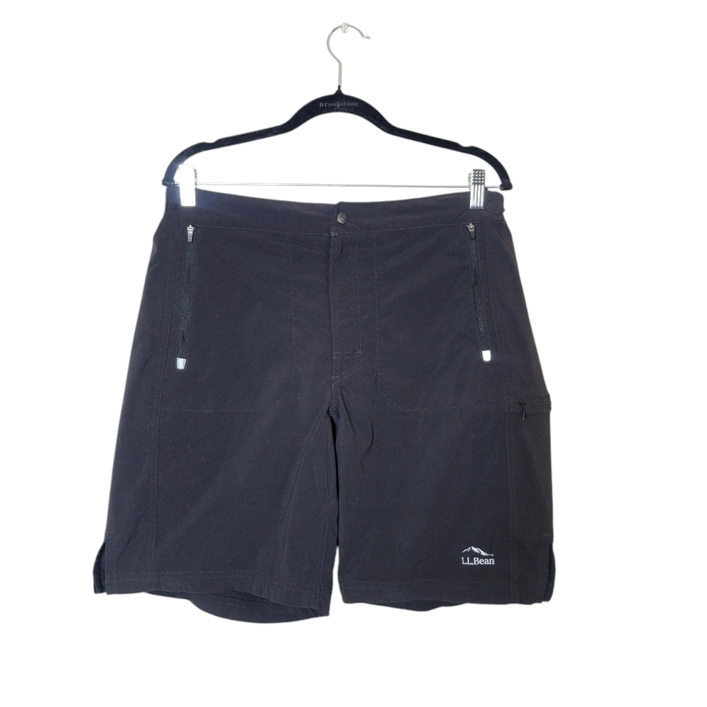 LL Bean Mens Shorts Size M Black Hiking Cycling‎ Outdoors Pockets Active